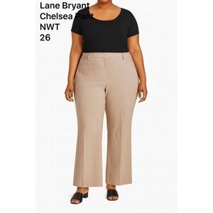 Lane Bryant Chelsea Pant Women's Size 26 NWT Taupe Dress Work Trouser Stretch